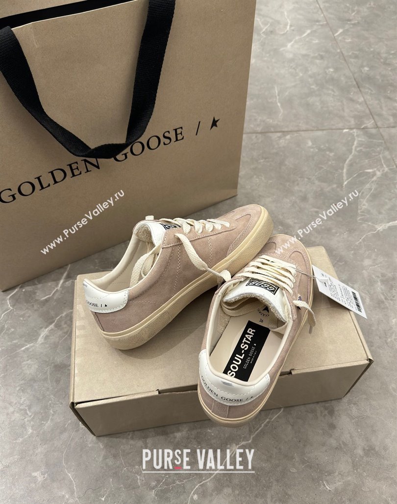 Golden Goose Soul Star Sneakers in Suede Nude Pink 2024 0905 (13-240905074)