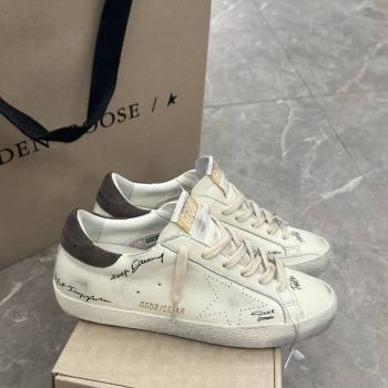 Golden Goose Super-Star Sneakers in nappa leather with perforated star and grey suede heel tab 2024 (13-240905068)