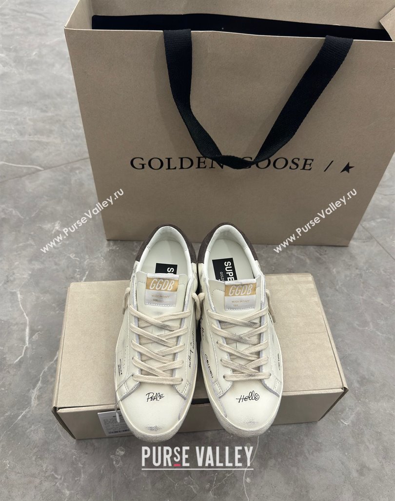 Golden Goose Super-Star Sneakers in nappa leather with perforated star and grey suede heel tab 2024 (13-240905068)