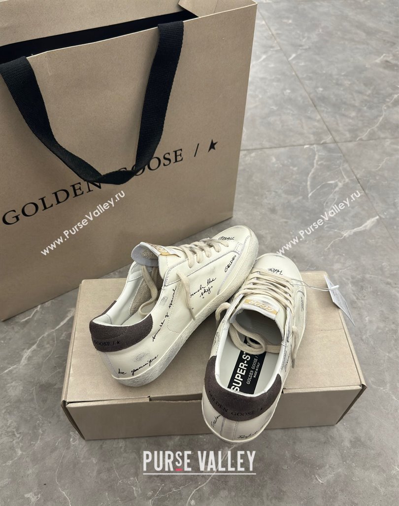 Golden Goose Super-Star Sneakers in nappa leather with perforated star and grey suede heel tab 2024 (13-240905068)