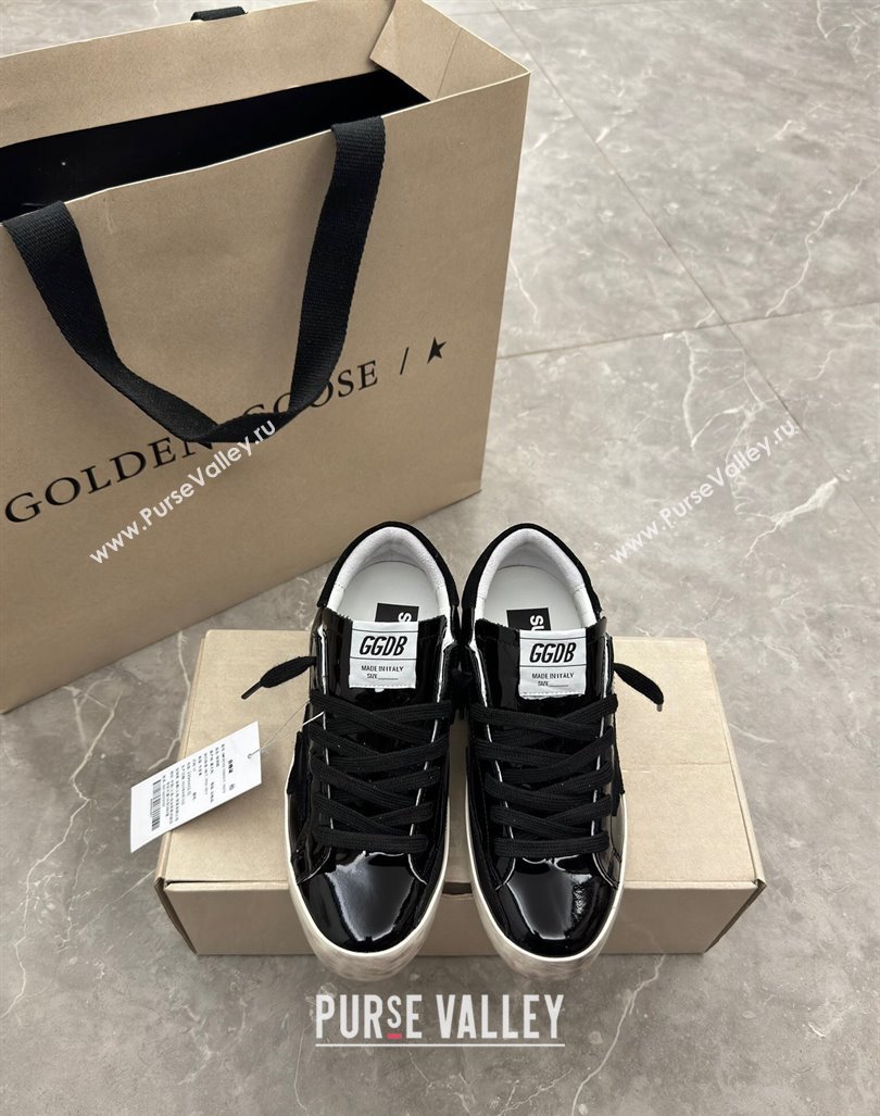 Golden Goose Super-Star Sneakers in Black Patent Leather and Suede 2024 1009 (13-241009055)