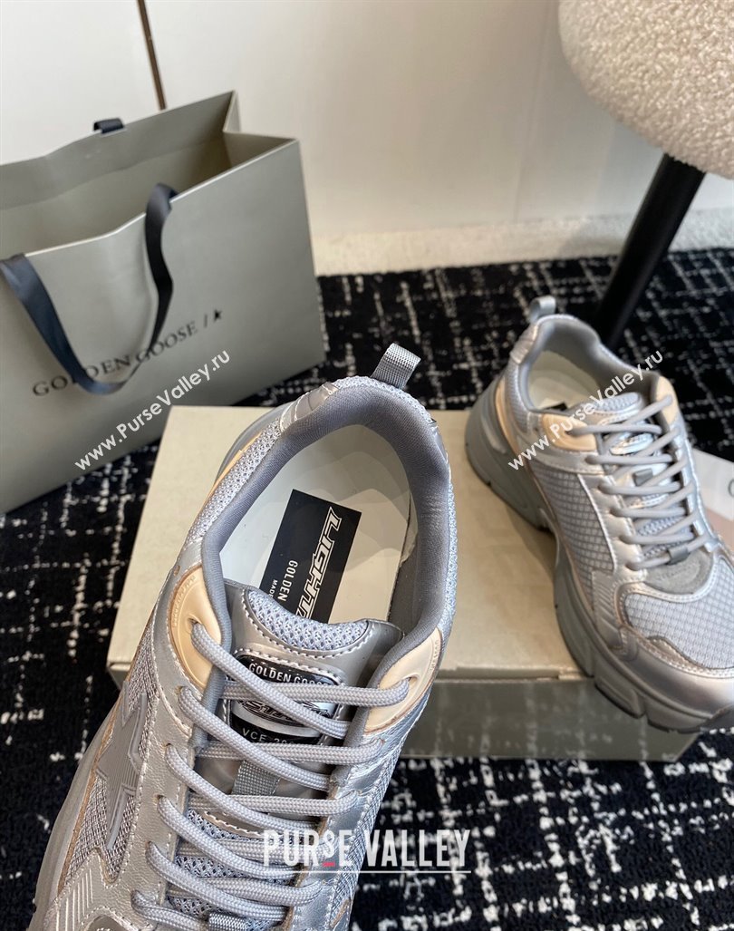 Golden Goose Lightstar Sneakers with silver leather and mesh upper and silver star 2024 (SS-241009068)