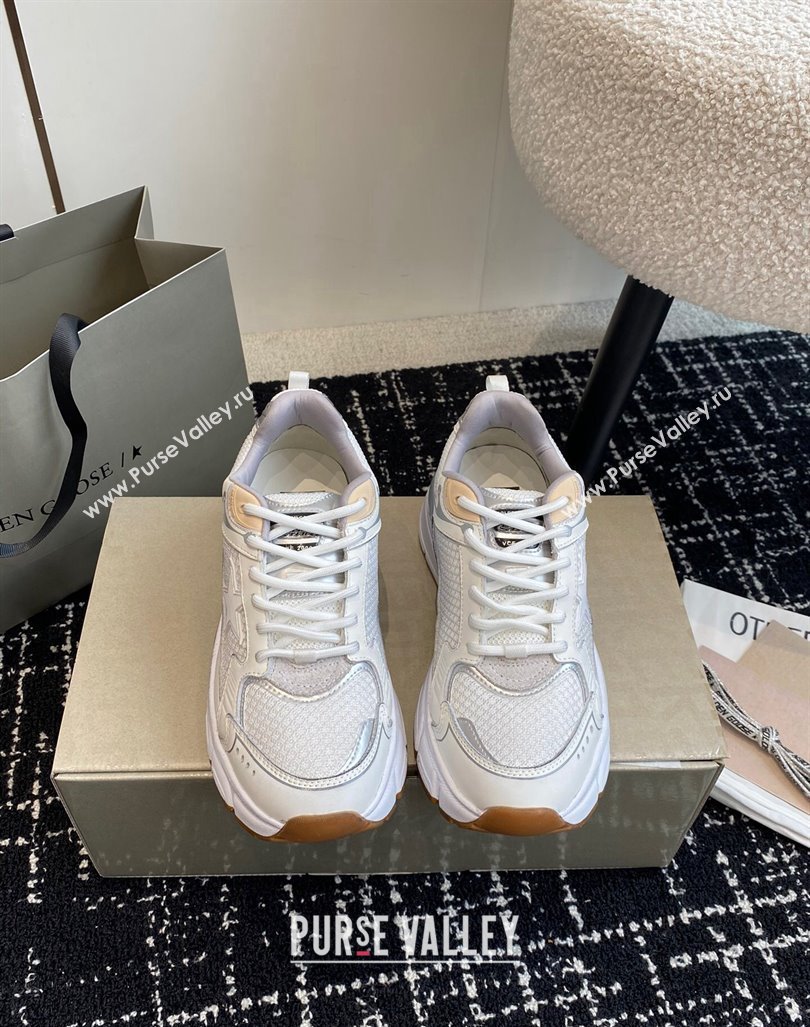 Golden Goose Lightstar Sneakers with white leather and mesh upper and white star 2024 (SS-241009071)