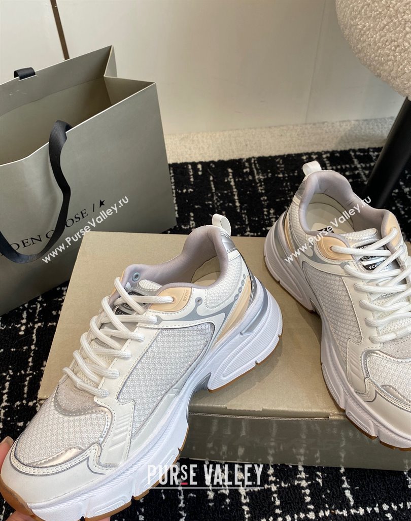 Golden Goose Lightstar Sneakers with white leather and mesh upper and white star 2024 (SS-241009071)