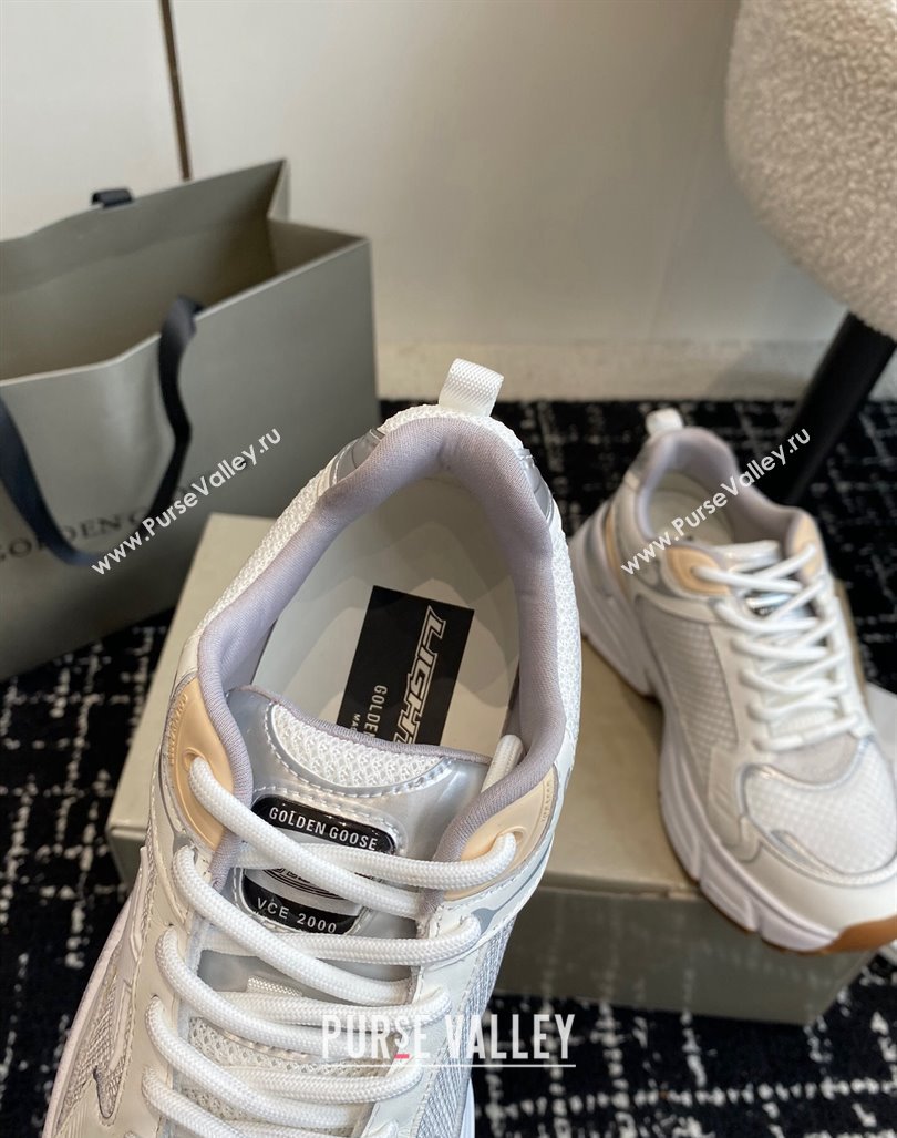 Golden Goose Lightstar Sneakers with white leather and mesh upper and white star 2024 (SS-241009071)