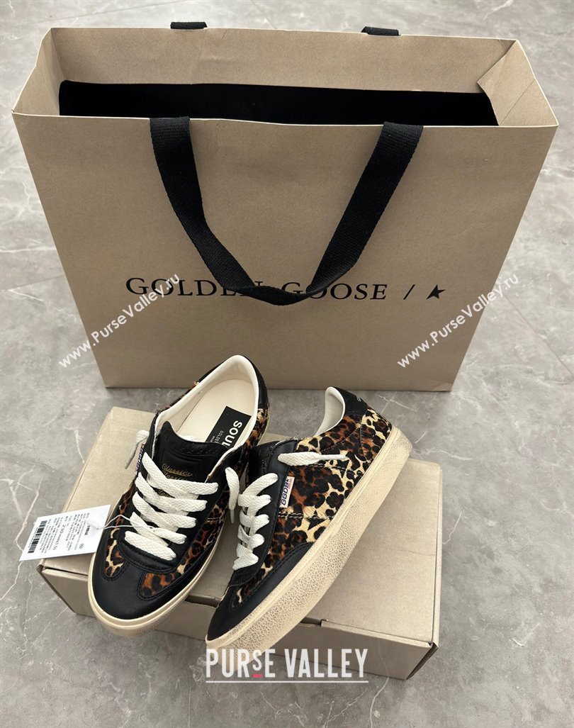 Golden Goose Soul Star Sneakers in leopard-print and black leater 2024 (13-241009064)