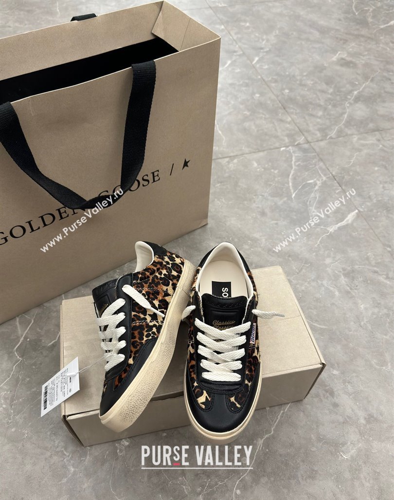 Golden Goose Soul Star Sneakers in leopard-print and black leater 2024 (13-241009064)