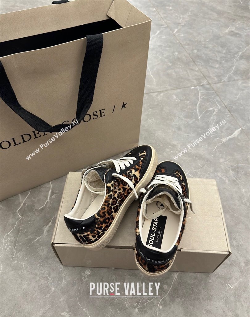 Golden Goose Soul Star Sneakers in leopard-print and black leater 2024 (13-241009064)