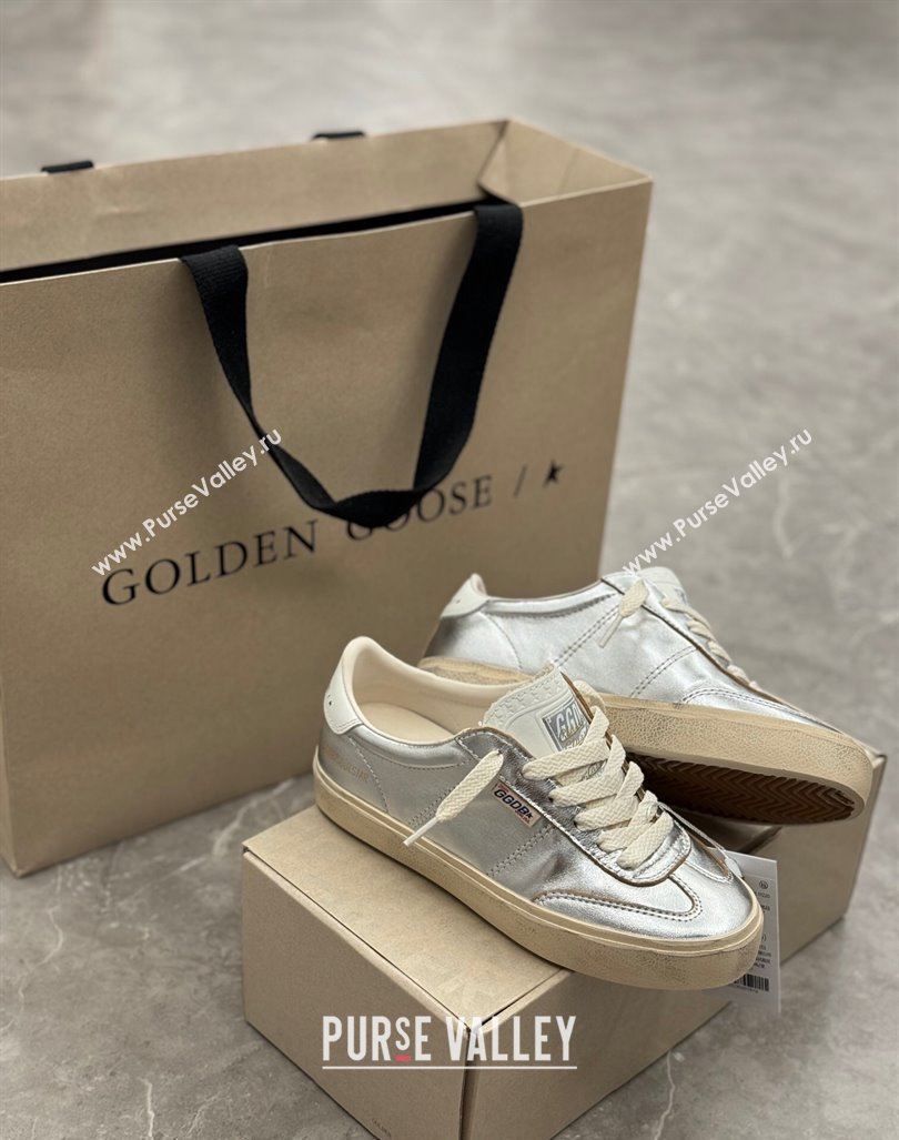 Golden Goose Soul Star Sneakers in Silver leather with white heel 2024 1009 (13-241009065)