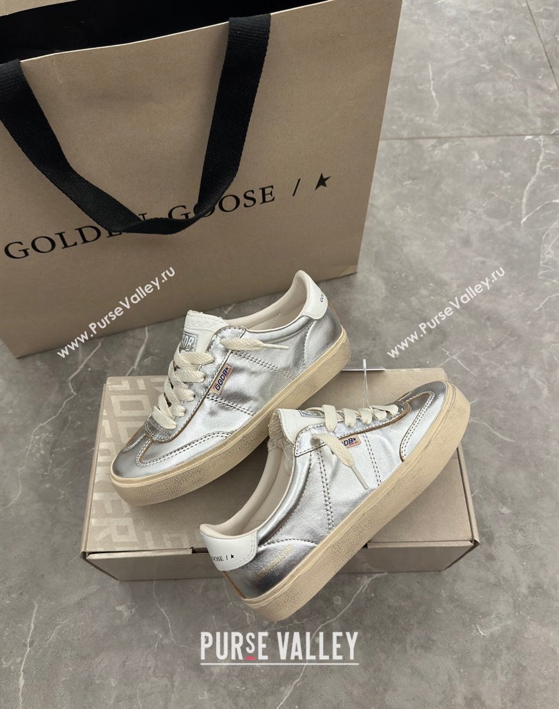 Golden Goose Soul Star Sneakers in Silver leather with white heel 2024 1009 (13-241009065)