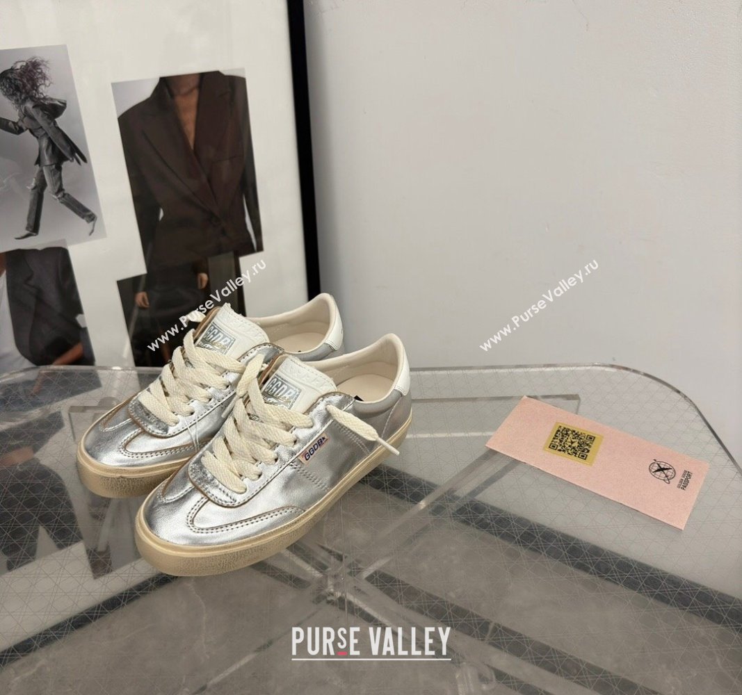 Golden Goose Soul Star Sneakers in Silver leather with white heel 2024 1009 (13-241009065)