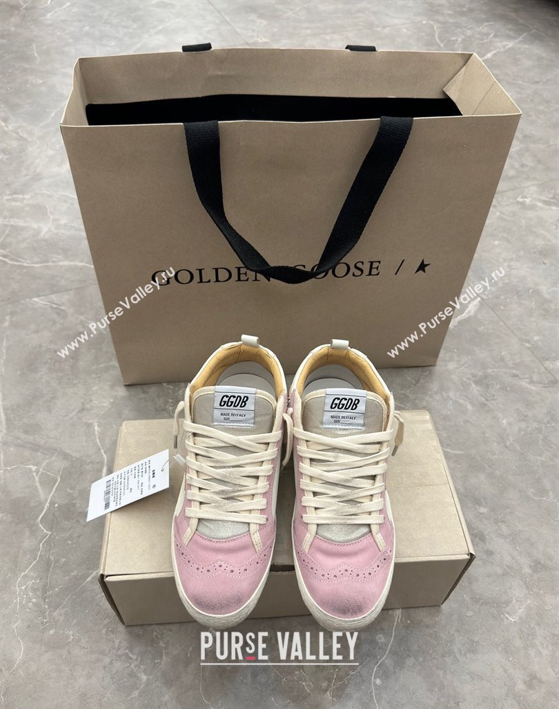 Golden Goose Mid Star Sneakers in white leather and pink suede with pearls 2024 (13-241009066)