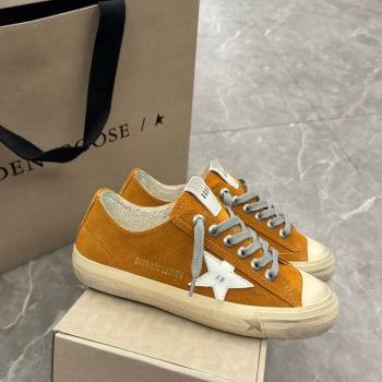 Golden Goose Womens V-Star sneakers in yellow suede with a white leather star 2024 (13-241009067)