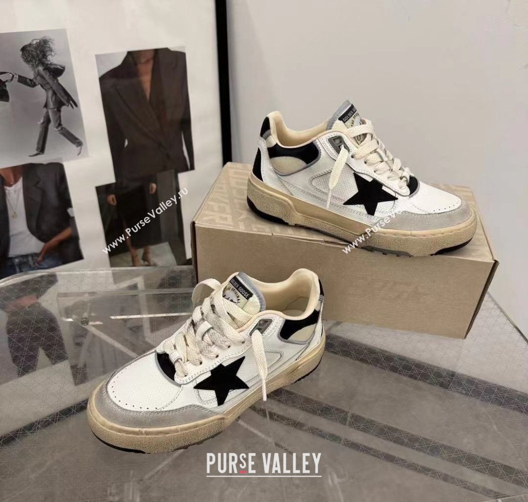 Golden Goose Forty2 with black star and black leather heel tab Black/White 2024 1224 (13-241224010)