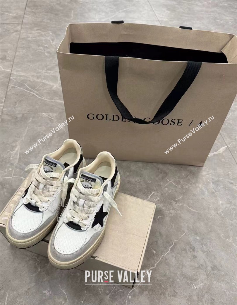 Golden Goose Forty2 with black star and black leather heel tab Black/White 2024 1224 (13-241224010)