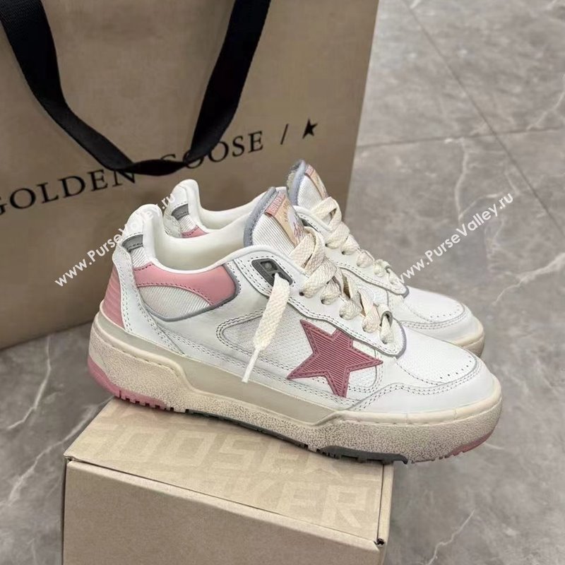 Golden Goose Forty2 with pink star and pink leather heel tab White/Pink 2024 1224 (13-241224012)