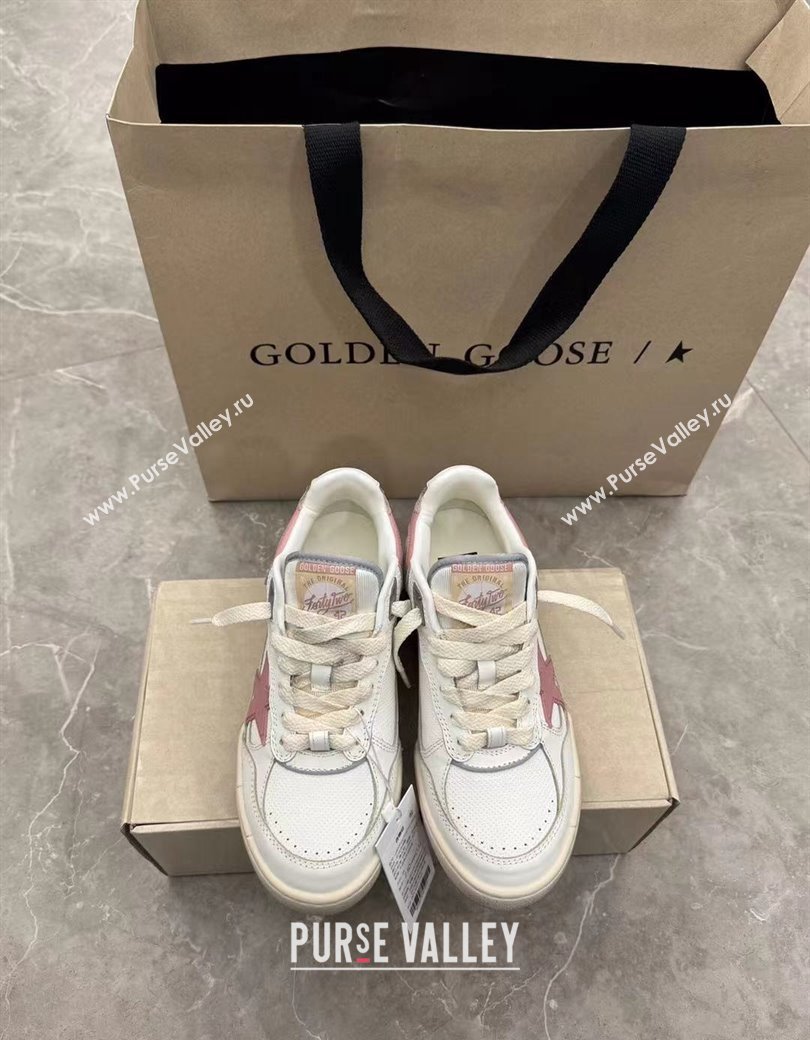 Golden Goose Forty2 with pink star and pink leather heel tab White/Pink 2024 1224 (13-241224012)