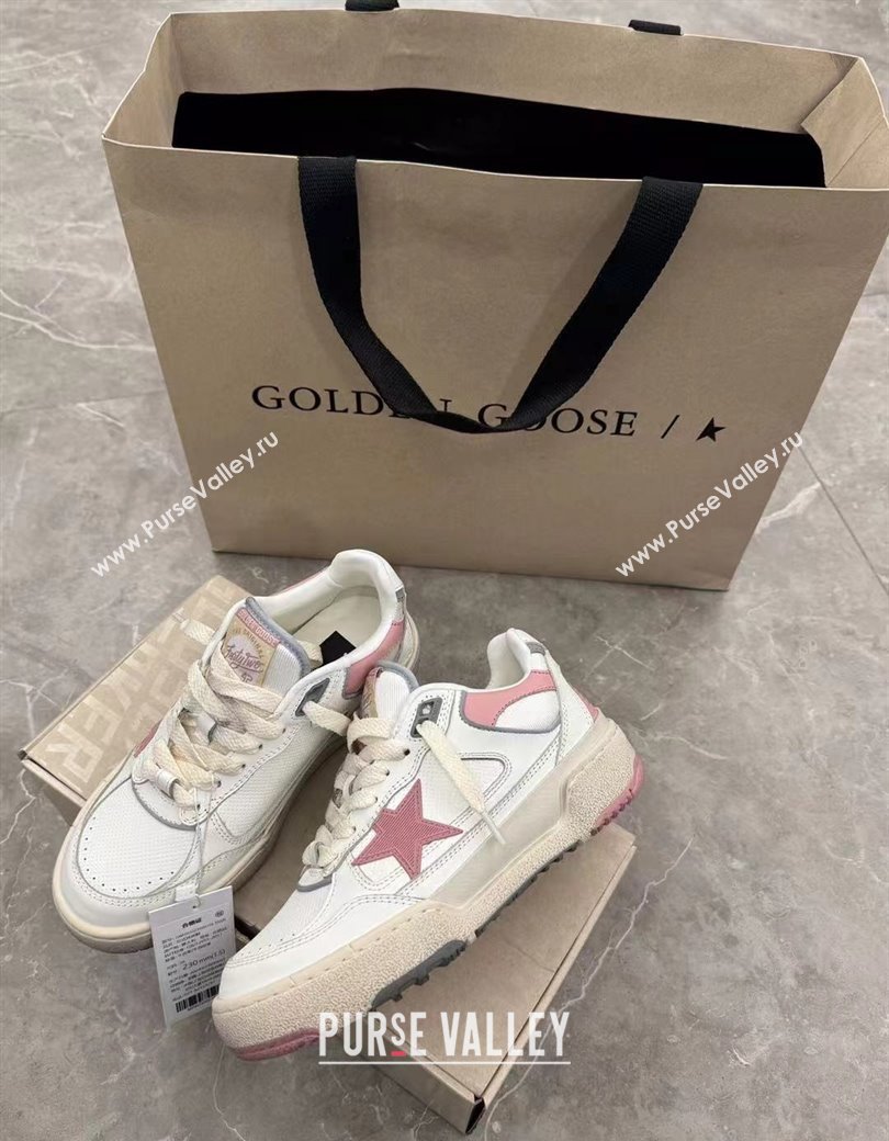 Golden Goose Forty2 with pink star and pink leather heel tab White/Pink 2024 1224 (13-241224012)