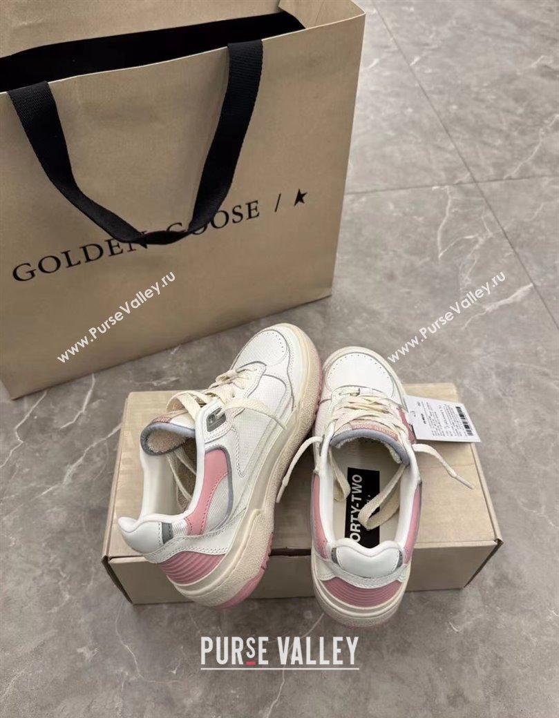 Golden Goose Forty2 with pink star and pink leather heel tab White/Pink 2024 1224 (13-241224012)