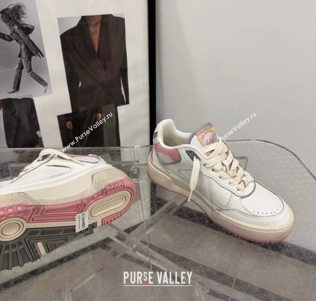 Golden Goose Forty2 with pink star and pink leather heel tab White/Pink 2024 1224 (13-241224012)