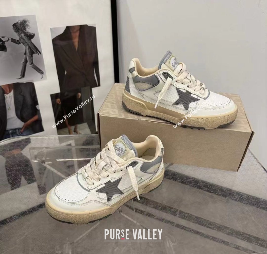 Golden Goose Forty2 with grey star and grey leather heel tab Grey/White 2024 1224 (13-241224011)