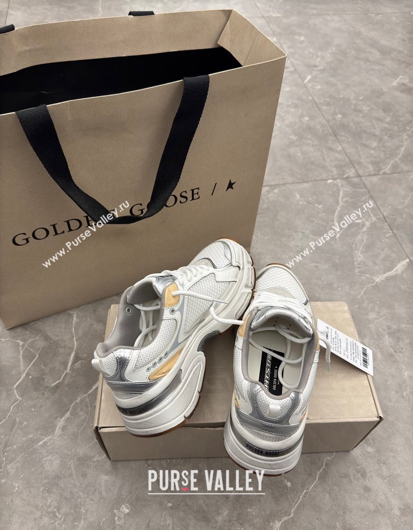 Golden Goose Women’s Lightstar in white leather and mesh with white star 2024 1224 (13-241224015)