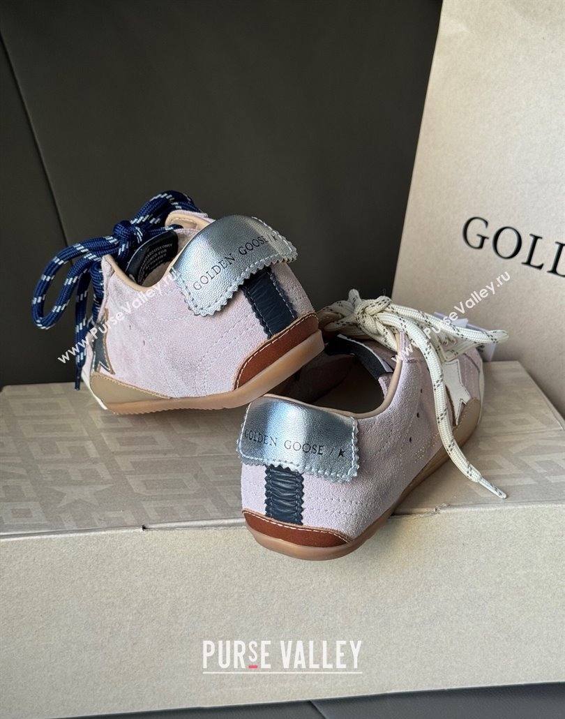Golden Goose Womens True-Star Sneakers in pastel pink suede with white star and silver-tone heel tab 2025 (MD-250429053)