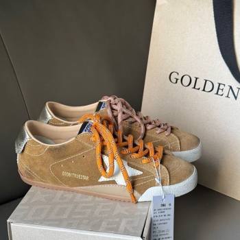 Golden Goose Womens True-Star Sneakers in tobacco-colored brown suede with white star and gold-tone heel tab 2025 (MD-250429052)