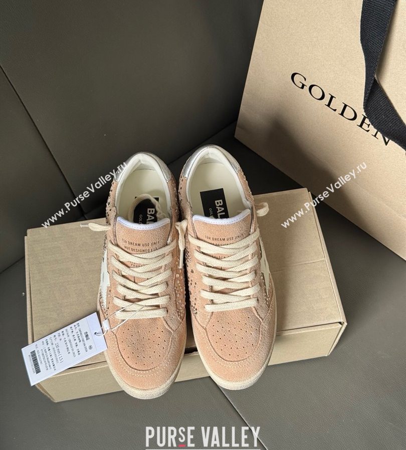 Golden Goose Ball Star in nude pink suede and strass with leather star and metallic heel tab 2025 (13-250711001)