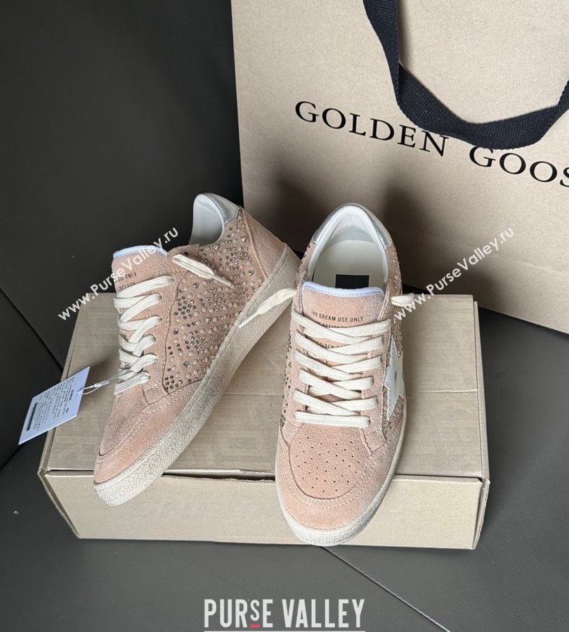 Golden Goose Ball Star in nude pink suede and strass with leather star and metallic heel tab 2025 (13-250711001)