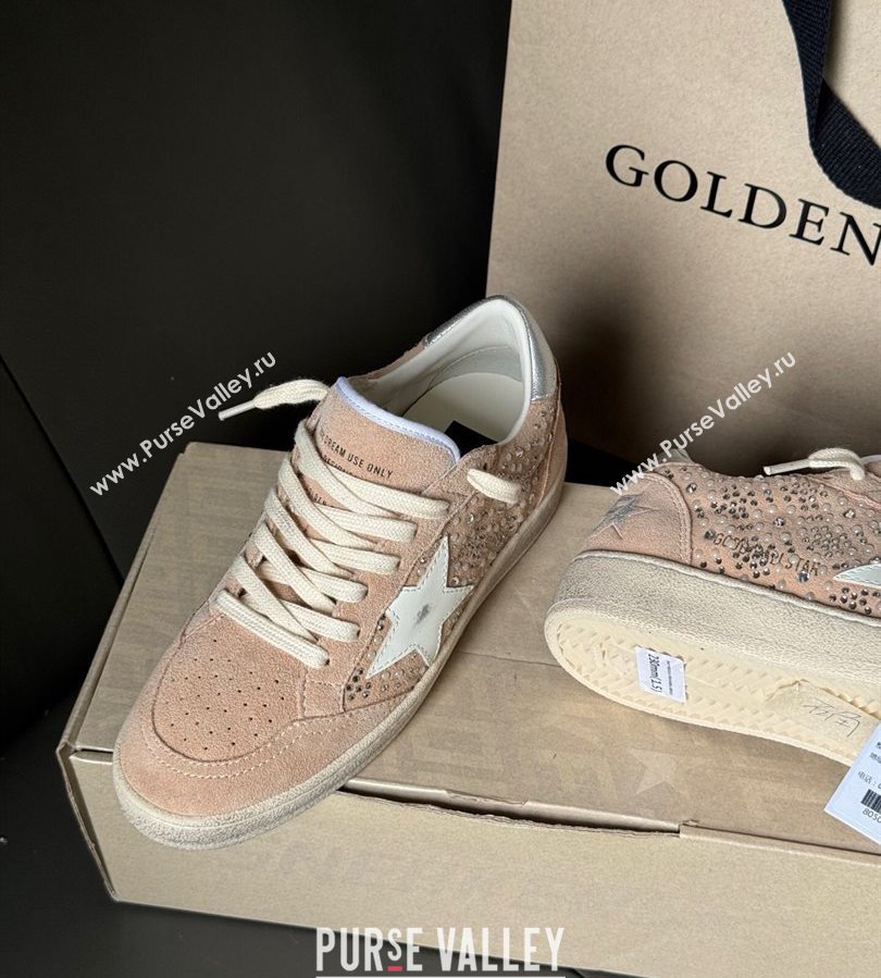 Golden Goose Ball Star in nude pink suede and strass with leather star and metallic heel tab 2025 (13-250711001)