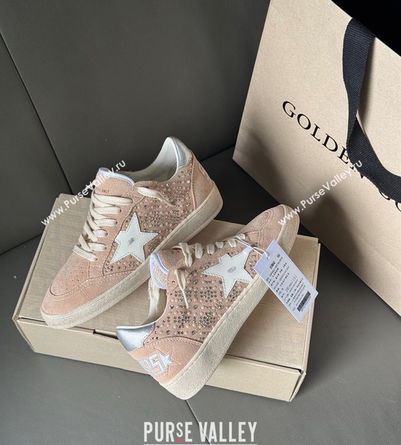 Golden Goose Ball Star in nude pink suede and strass with leather star and metallic heel tab 2025 (13-250711001)