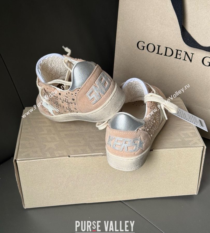 Golden Goose Ball Star in nude pink suede and strass with leather star and metallic heel tab 2025 (13-250711001)