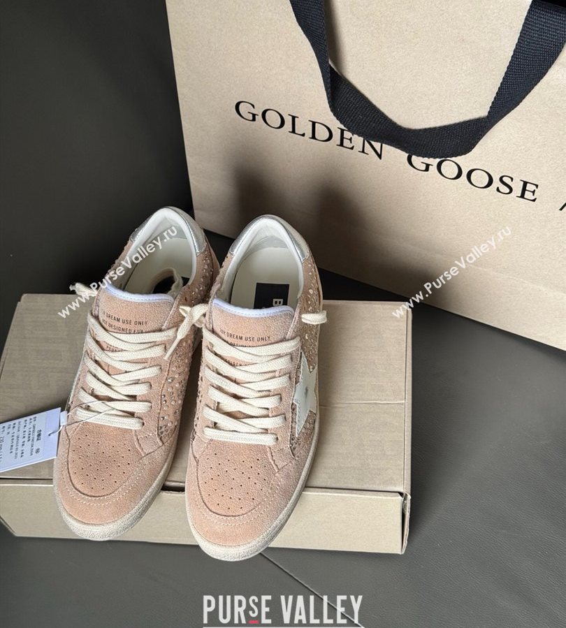 Golden Goose Ball Star in nude pink suede and strass with leather star and metallic heel tab 2025 (13-250711001)
