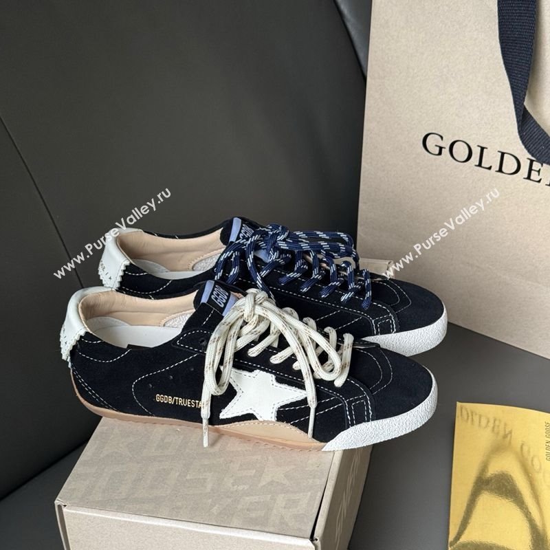 Golden Goose Womens True-Star in black suede with white star and heel tab 2025 0711 (13-250711014)