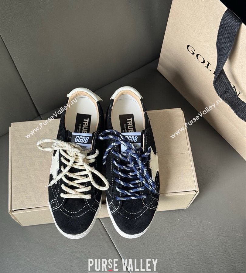 Golden Goose Womens True-Star in black suede with white star and heel tab 2025 0711 (13-250711014)