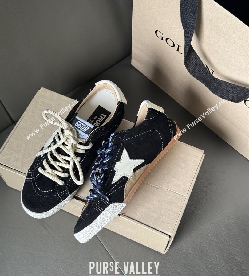 Golden Goose Womens True-Star in black suede with white star and heel tab 2025 0711 (13-250711014)