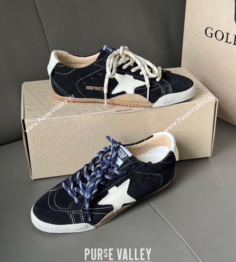 Golden Goose Womens True-Star in black suede with white star and heel tab 2025 0711 (13-250711014)