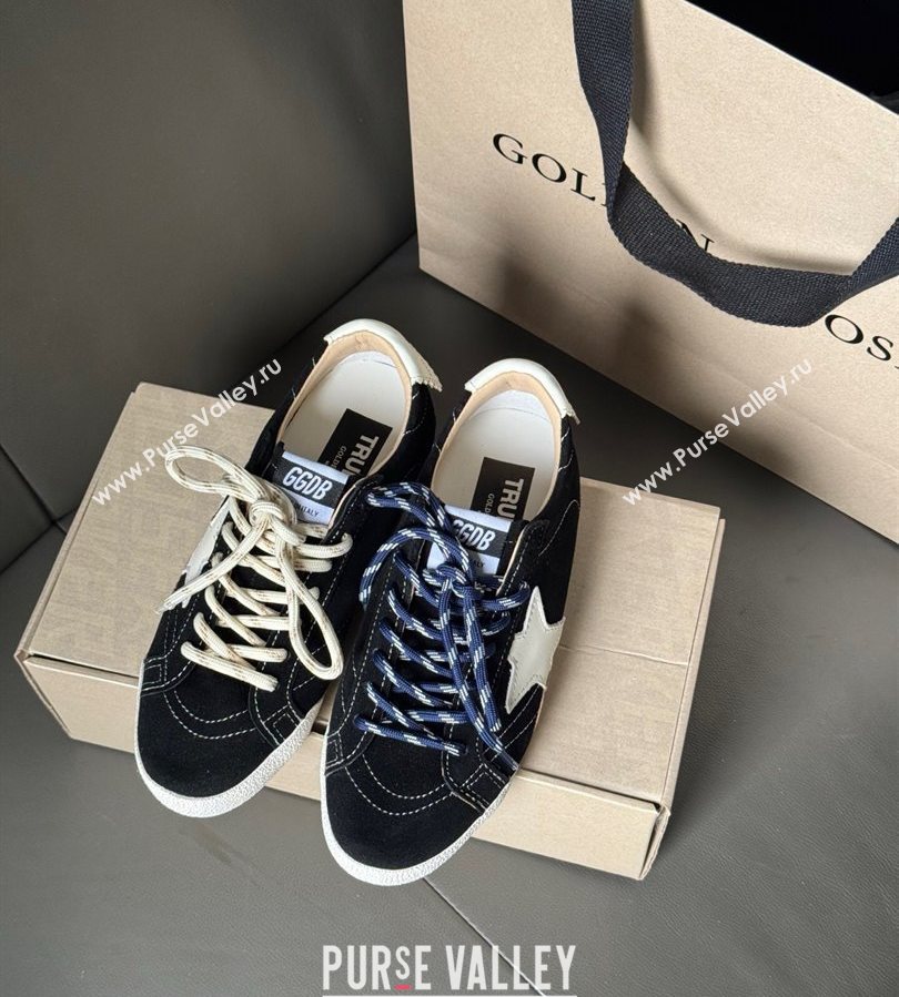 Golden Goose Womens True-Star in black suede with white star and heel tab 2025 0711 (13-250711014)