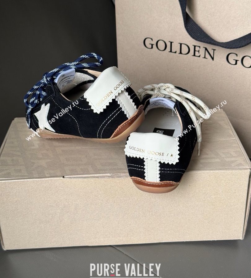 Golden Goose Womens True-Star in black suede with white star and heel tab 2025 0711 (13-250711014)