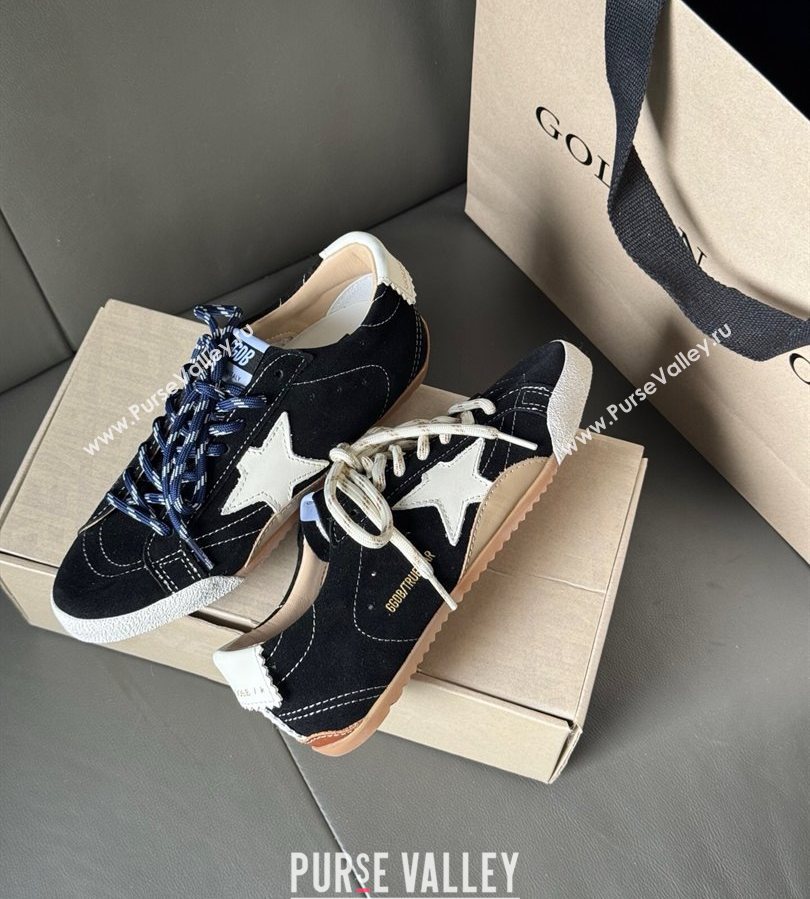Golden Goose Womens True-Star in black suede with white star and heel tab 2025 0711 (13-250711014)