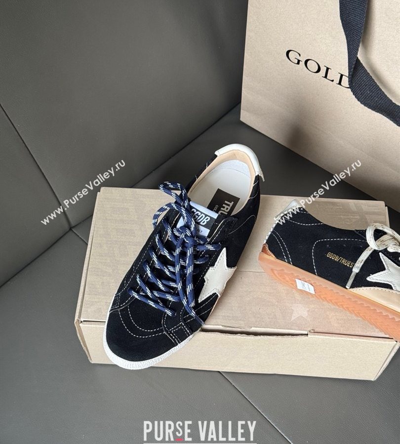 Golden Goose Womens True-Star in black suede with white star and heel tab 2025 0711 (13-250711014)