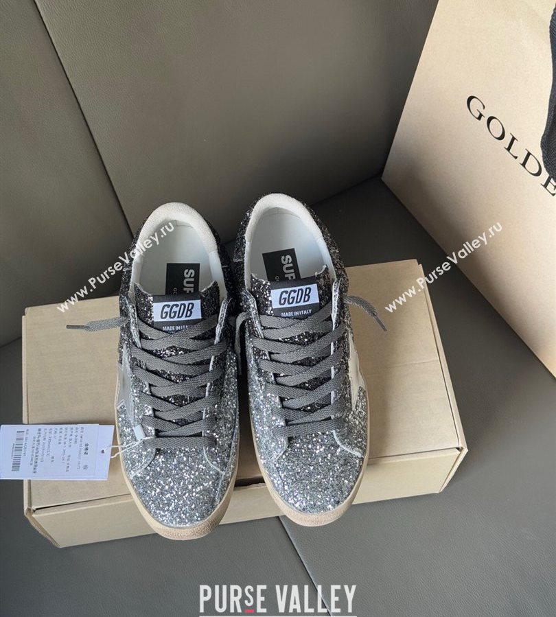 Golden Goose Women’s Super-Star in silver and black glitters 2025 0711 (13-250711009)