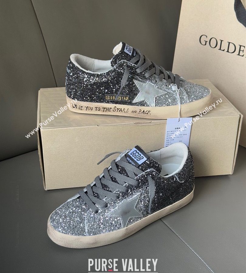 Golden Goose Women’s Super-Star in silver and black glitters 2025 0711 (13-250711009)