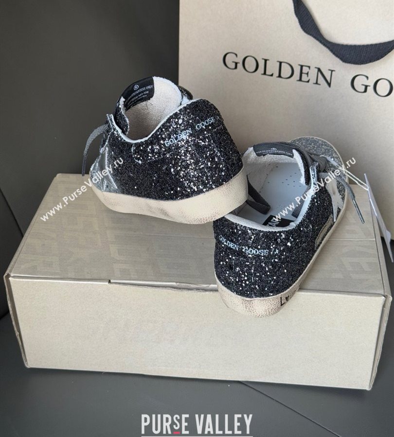 Golden Goose Women’s Super-Star in silver and black glitters 2025 0711 (13-250711009)
