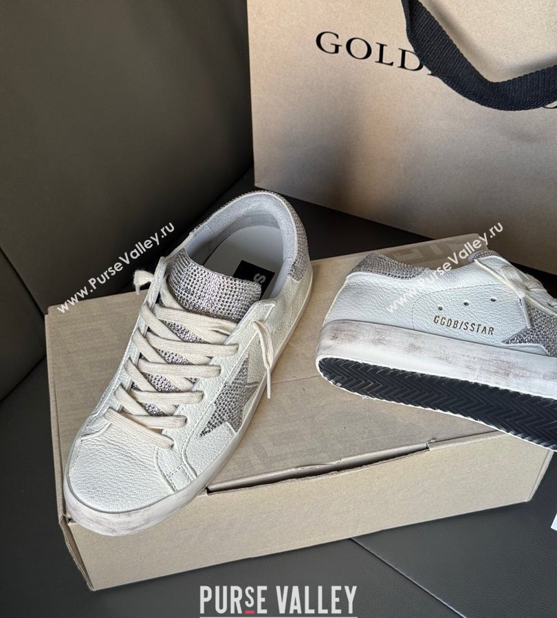 Golden Goose Women’s Super-Star in white nappa leather with strass star and heel tab 2025 0711 (13-250711006)