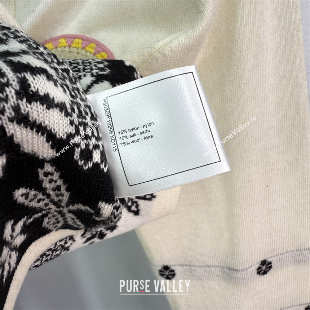 Chanel Wool Knit Cardigan White 2025 0812 (QI-250814129)