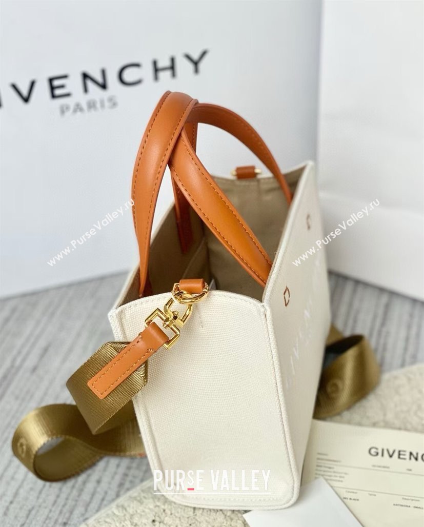Givenchy Mini G-Tote shopping bag in canvas Beige/Brown 2025 (YY-250408016)