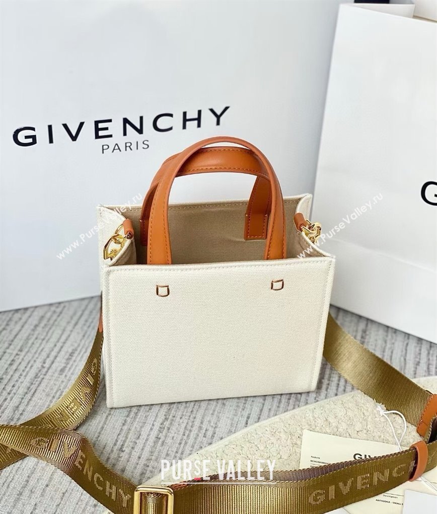 Givenchy Mini G-Tote shopping bag in canvas Beige/Brown 2025 (YY-250408016)