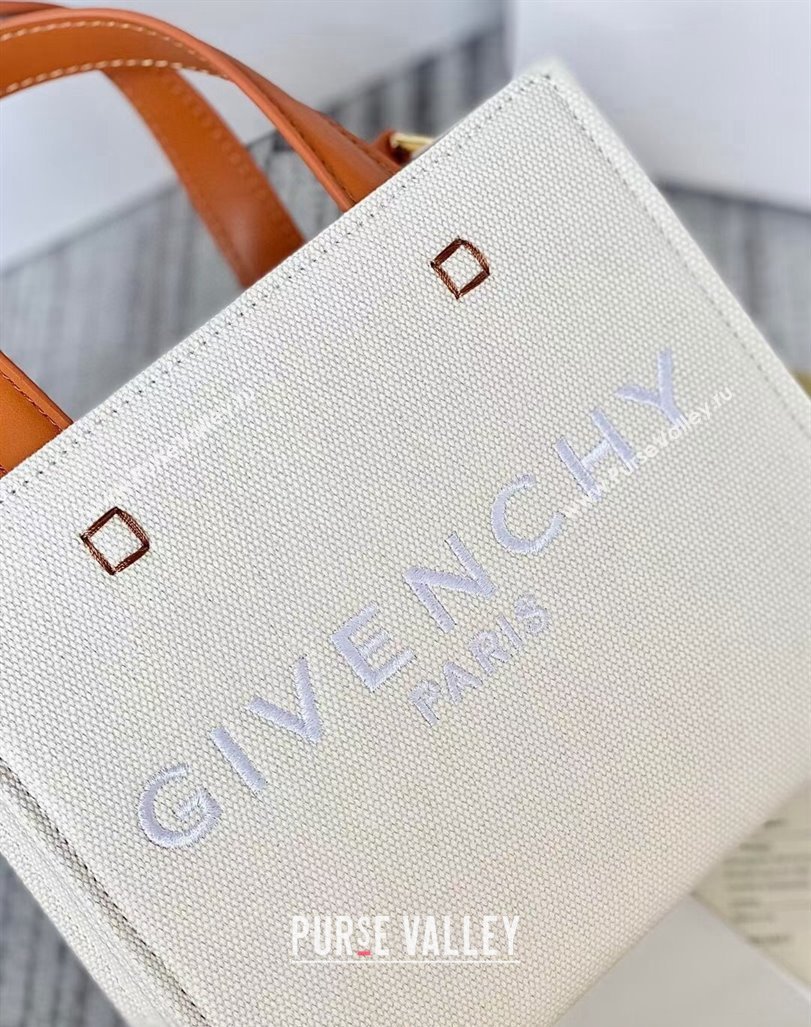 Givenchy Mini G-Tote shopping bag in canvas Beige/Brown 2025 (YY-250408016)